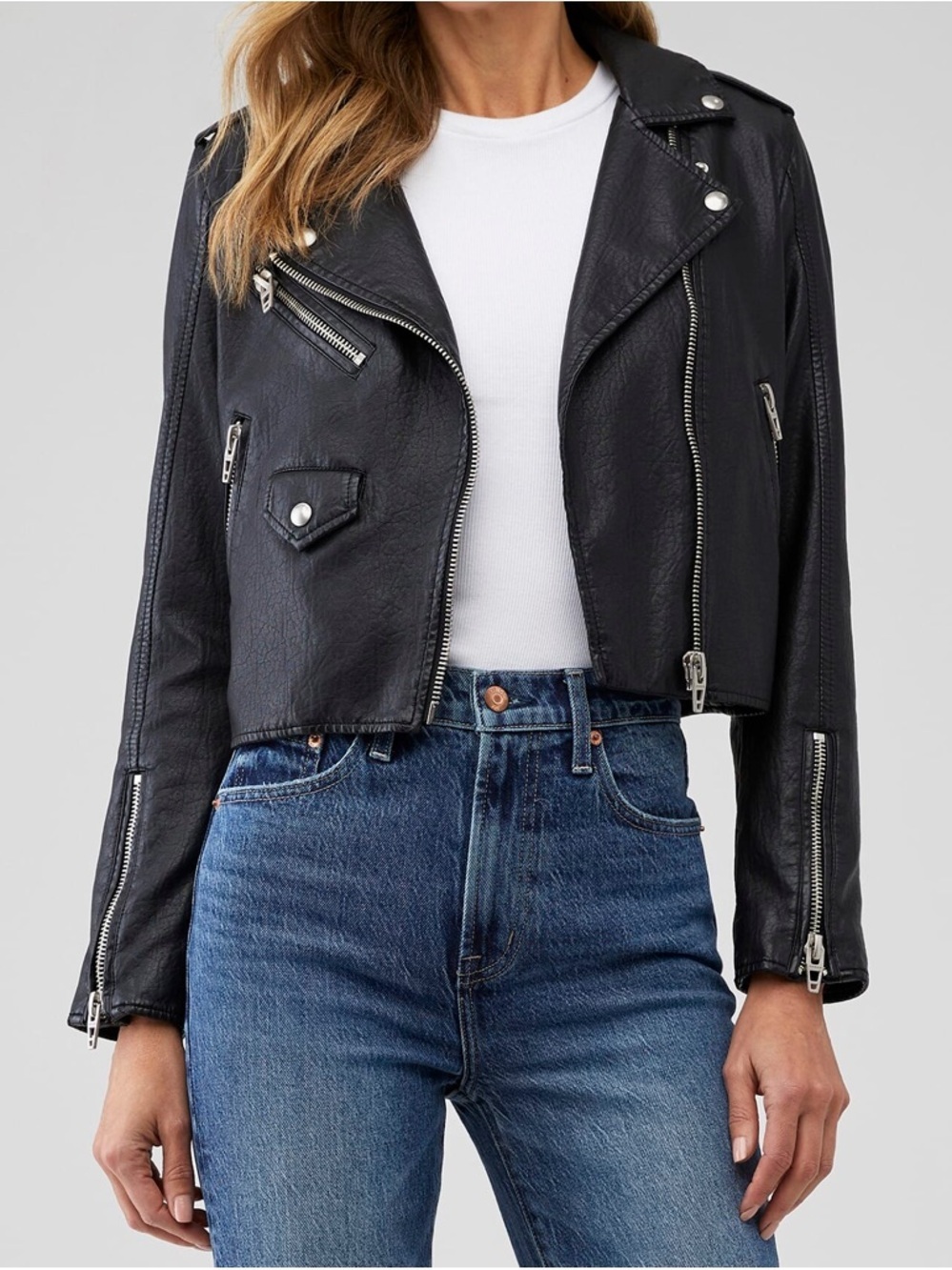 Blank NYC Cropped Motorcycle Biker Jacket